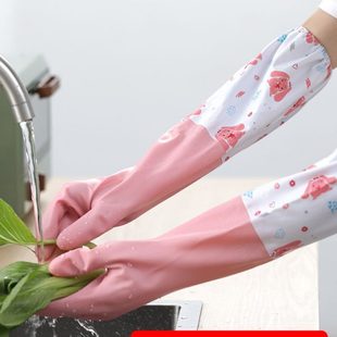 家用厨房洗衣家务清洁防水加厚手套加绒刷菜洗洗碗手套用耐 碗冬季