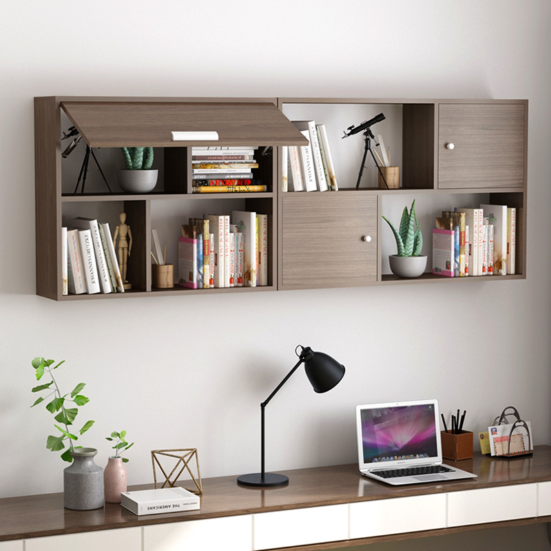 书架墙上置物架实木书柜客厅墙面收纳装饰壁柜壁挂式卧室隔板吊柜