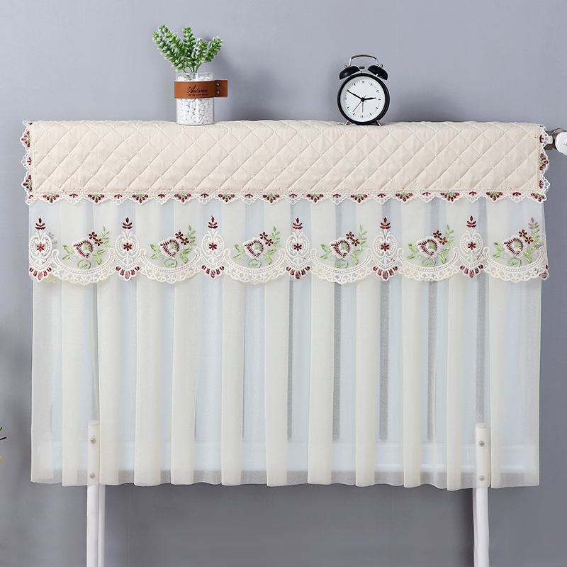 蕾丝布艺暖气罩暖气套老式铸铁暖气片罩防熏黑防尘罩装饰罩盖布帘