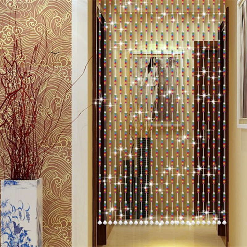 新五彩门帘装饰仿水晶珠帘客厅隔断挂帘玄关卫生间卧室亚克力帘子