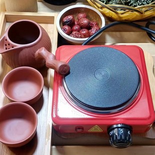 围炉煮茶甘肃罐罐茶煮茶器发热盘电炉可调温配树桩罐耐热壶整套