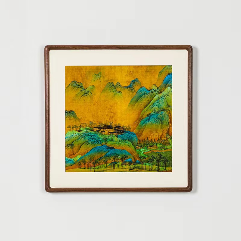 实木挂墙胡桃木画框字画装裱窄边明式圆角榫卯长方形斗方照片相框