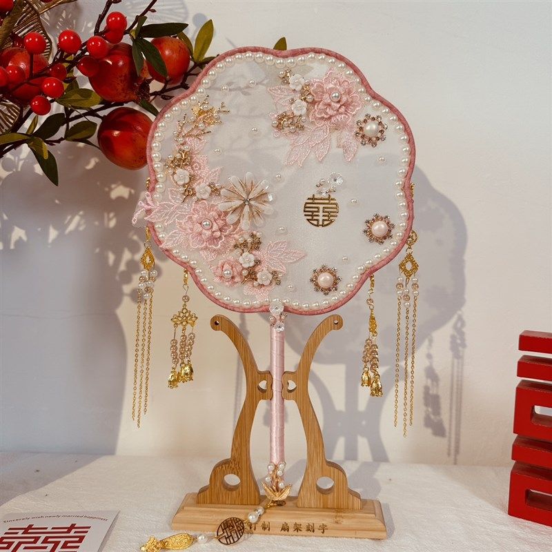 婚扇婚礼中式新娘喜l扇团扇粉色秀禾服结婚礼物出嫁扇子diy材料包,家居饰品,工艺扇/团扇/喜扇/折扇,淘宝优惠券,粉丝福利购,淘宝优惠卷