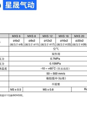 定制SMC型MXS12-50AS滑台导轨气缸MEXS8-20AT双缸十字滚柱气动滑