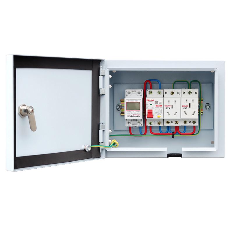 防水带锁小配电箱家o用室外新能源电动汽车充电箱多功能插座布线