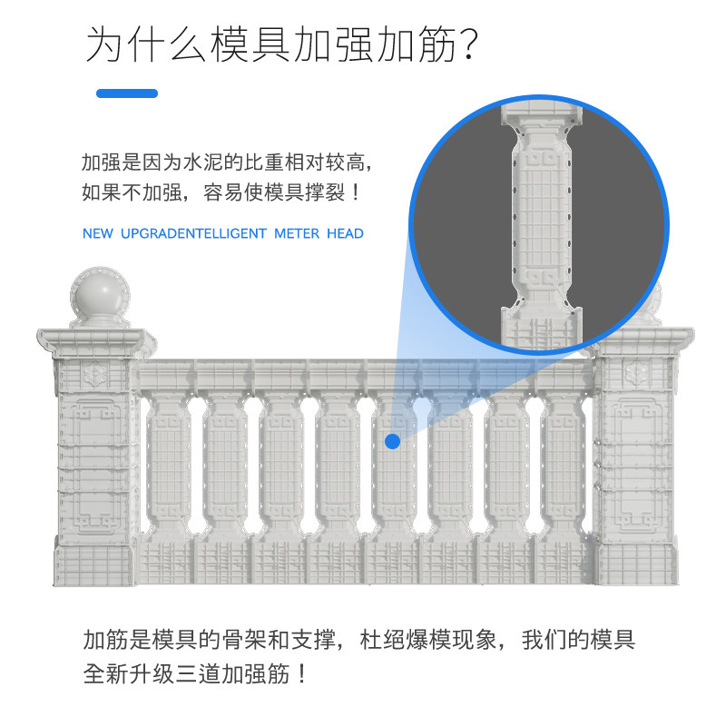 罗马柱栏杆模具新中式农村别墅护栏B水泥柱模板98高PP工程安全加,基础建材,建筑模板,淘宝优惠券,粉丝福利购,淘宝优惠卷