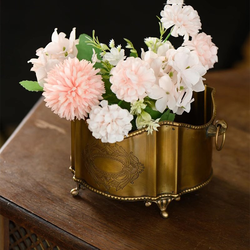 欧美式黄a铜香槟冰酒桶法式客餐厅冰镇红酒桶轻奢华覆古典家居摆