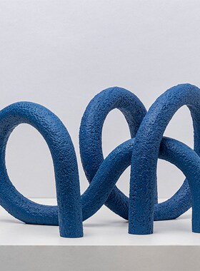 现代北欧几何绳结线条摆件软v装样板间售楼部不规则拱形家居装饰