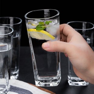 客r厅耐热牛奶果汁泡茶杯啤酒杯喝水杯 家用玻璃杯子套装