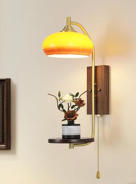 2025新款中古 风壁灯香薰卧1849室床头免开关民布线走 线拉线 线