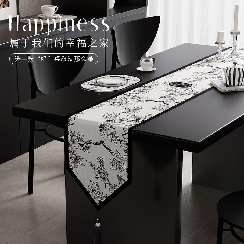 式现桌旗轻奢高茶几餐桌长条桌法布端代250211-简约电视柜斗柜盖