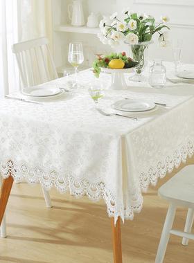 米55152桌布152百搭白色丝镂空边长方形蕾餐桌布艺小圆形防唯尘盖