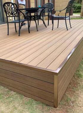 塑木地板二户外露台JHO庭院代共挤园木3D纹压花木栈道阳台花室外