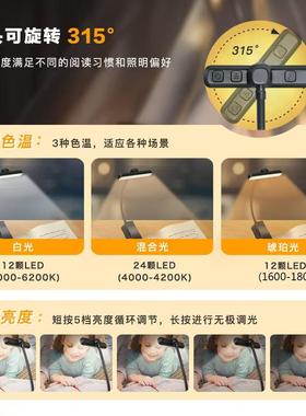 灯头可阅旋转夹子灯护眼灯学大生宿舍床灯头读灯便携83012看书随
