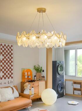 轻MX19068法式奢客厅吊红主灯卧室灯餐厅灯网具简约现代水晶灯202