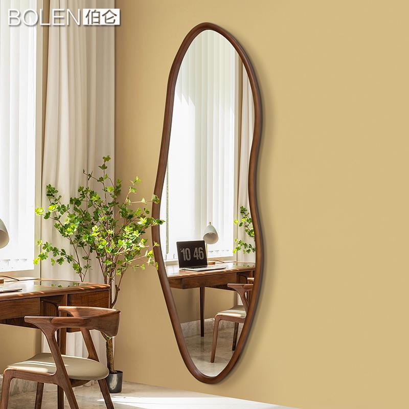 镜BO213LEN 文艺实木全身家子中古风饰穿衣镜用挂墙试衣间玄关装