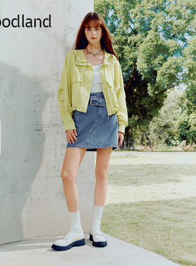 Goodland美地连帽花苞下摆工装口袋外套2026春季新款LC36110140
