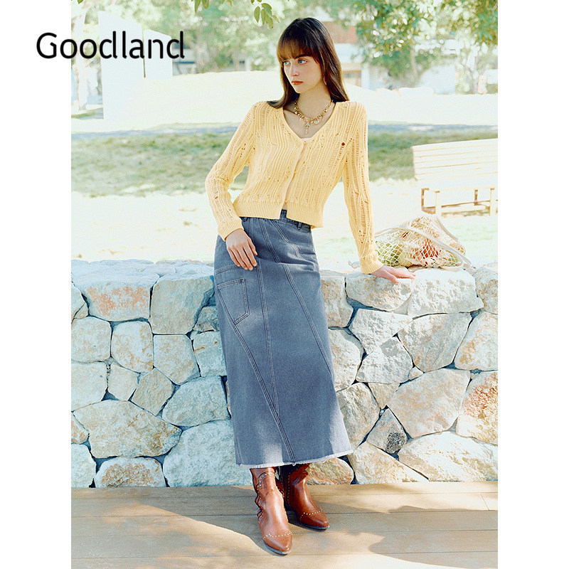 Goodland美地2026春季新款解构拼接牛仔鱼尾半身裙LC36150090,女装/女士精品,半身裙,淘宝优惠券,粉丝福利购,淘宝优惠卷