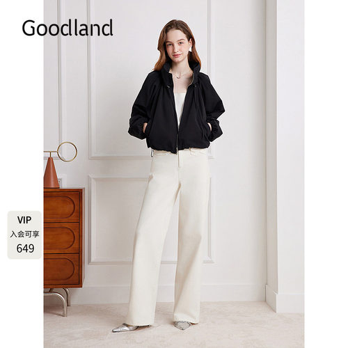 Goodland美地女装休闲风立领短外套2025秋季新款LC35307040