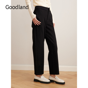 女羊毛直筒裤 可拆卸鸭绒羽绒裤 2024年冬季 Goodland美地女装