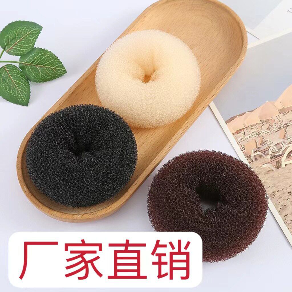 韩版花苞丸子头甜甜发圈盘发器尼龙造型工具女式刘海头顶盘发工具图片