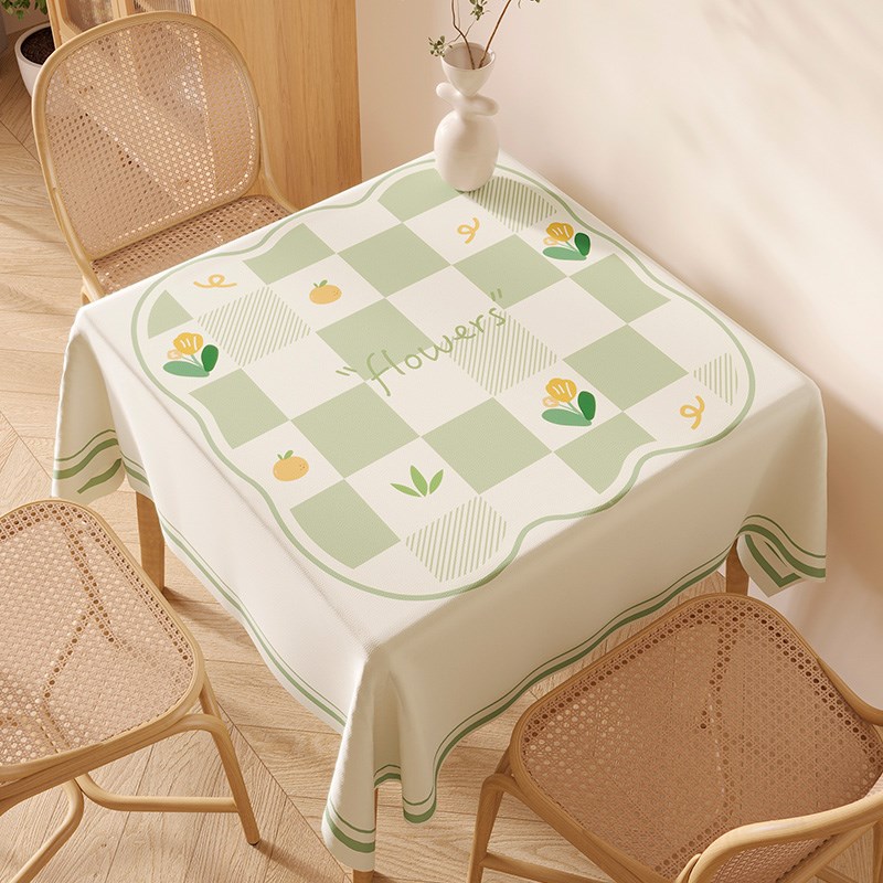 仿羊皮方桌桌布防水防油防烫v免洗小清新餐桌布网红正方形茶几桌