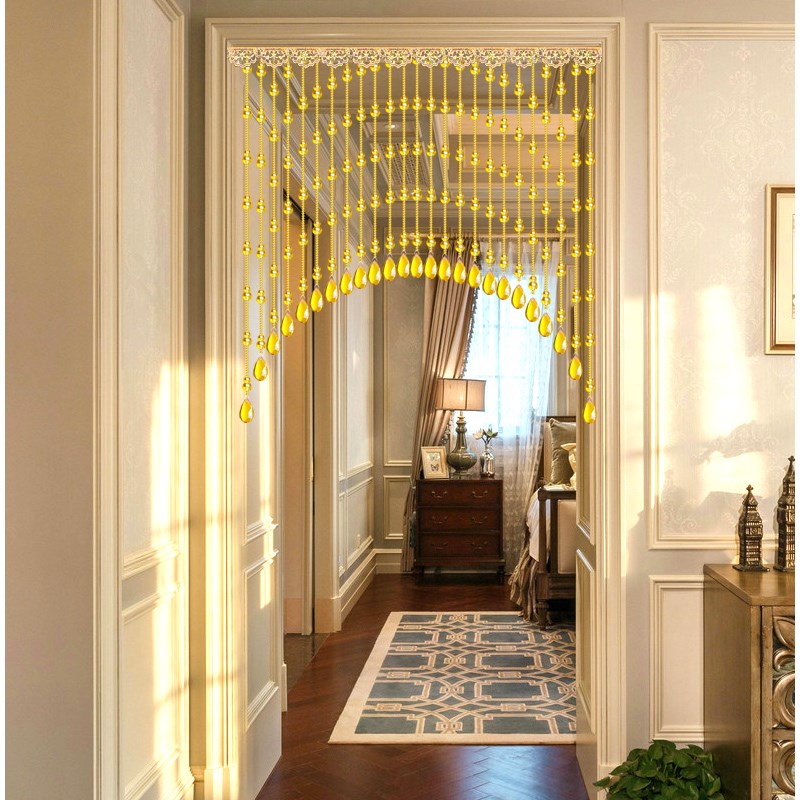 水晶葫芦珠帘g卧室门帘隔断玄关过道阳台网红厕所免打孔客厅挂帘