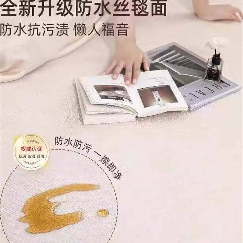 小狗多巴胺地毯圆形卧室电竞房电脑椅地垫儿童房间床边毯绿色免洗