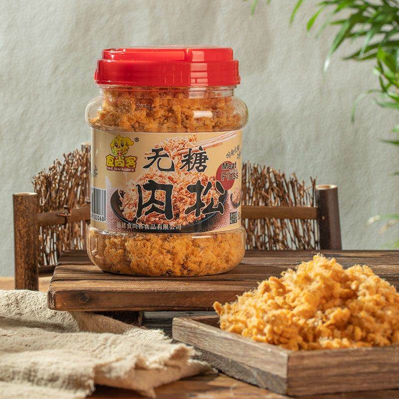 食尚客无糖肉松180g控糖期无添加蔗糖零食高蛋白烘焙肉松原味推荐