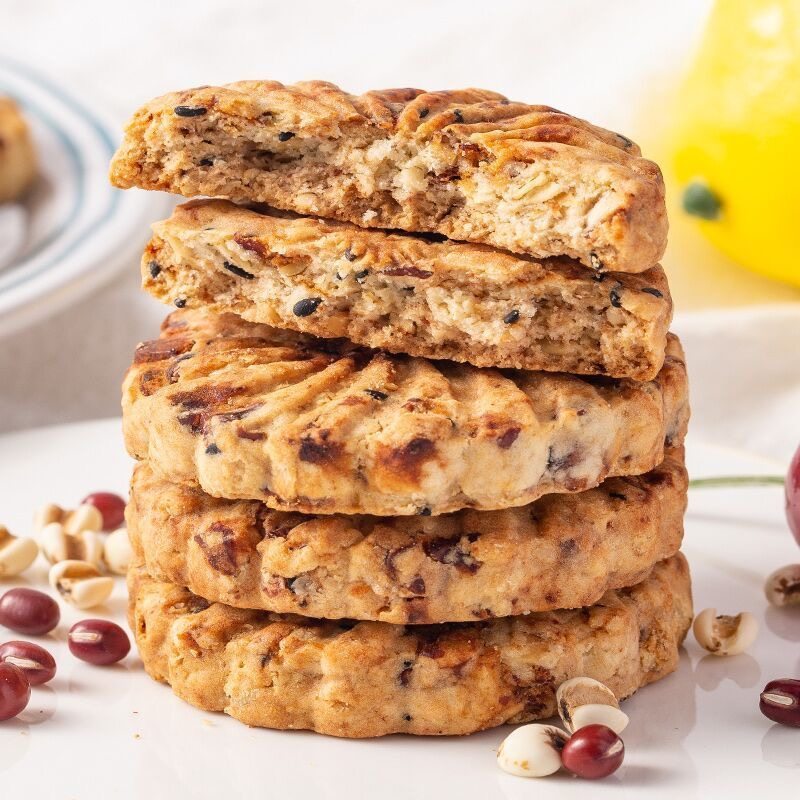 全麦饼干0脂无糖减肥专用糖人主食代餐红豆薏米饼干无蔗糖杂粮燕麦粗粮低负担适合孕妇日常食用饱腹又健康补营养很美味超方便