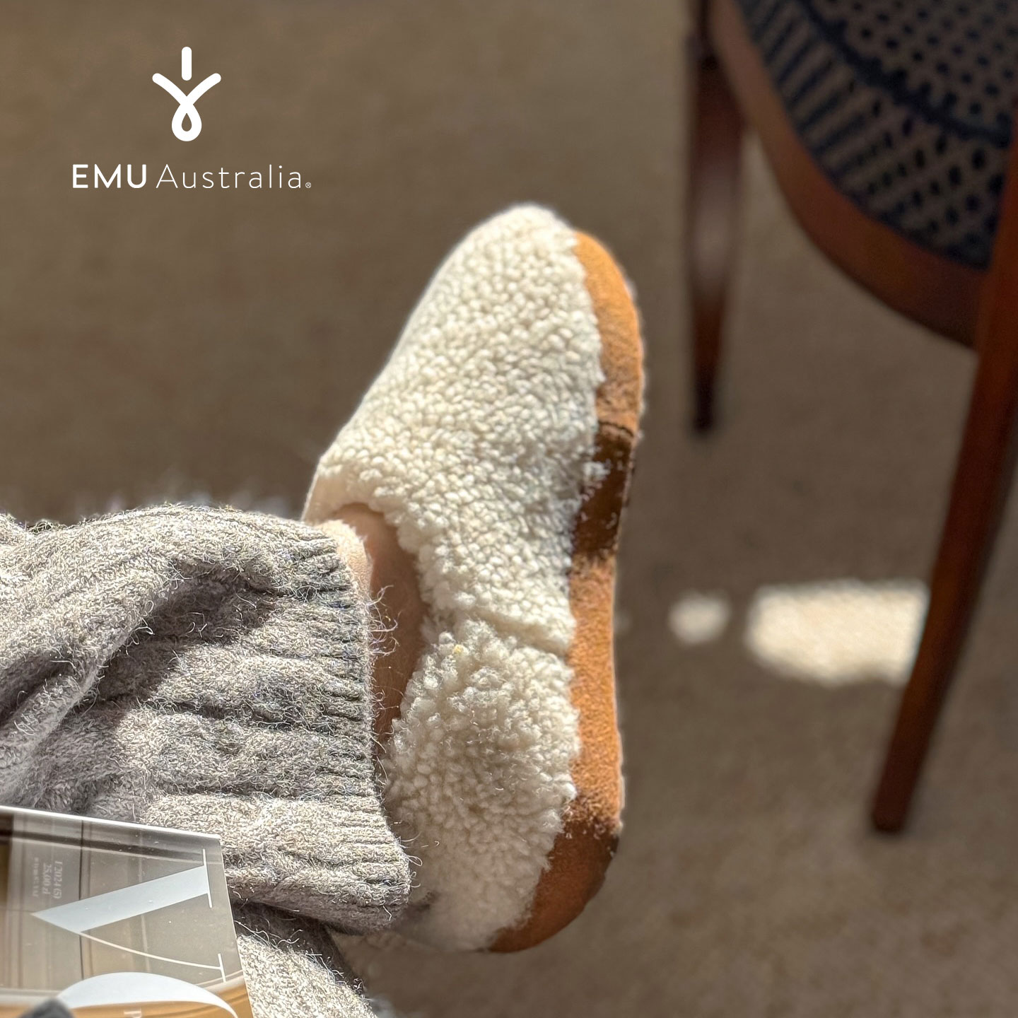 EMU Australia毛毛鞋冬季毛拖鞋羊皮毛一体居家外穿一脚蹬雪地靴