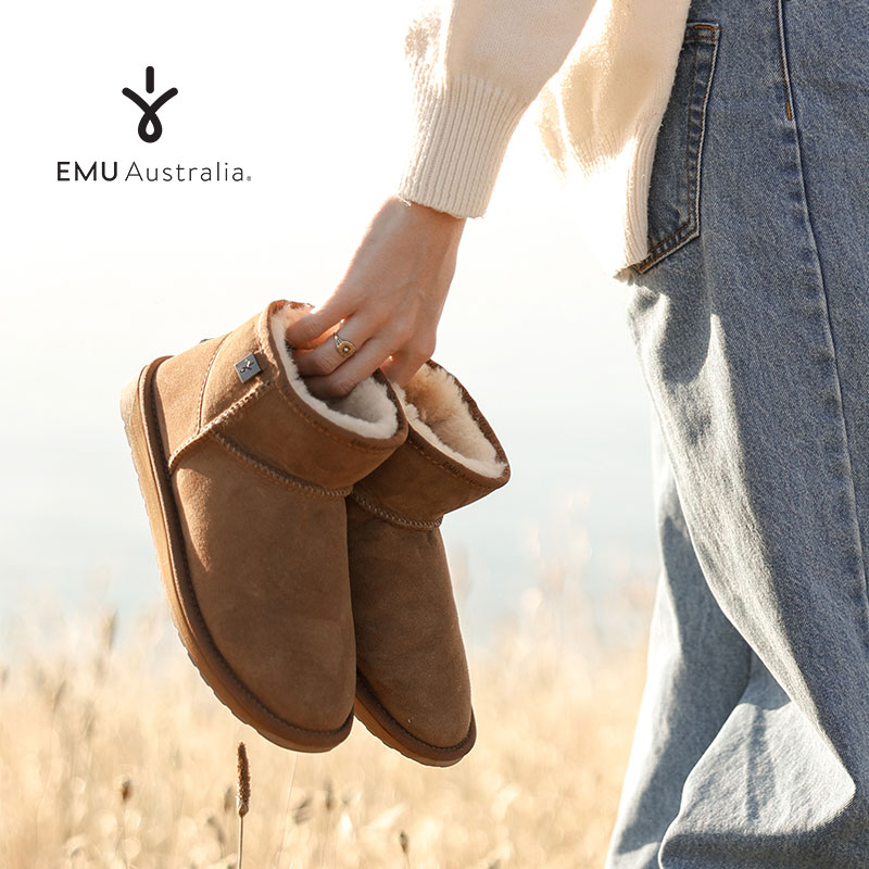 EMU Australia雪地靴女款羊皮靴保暖防泼水澳洲进口时尚短靴2024