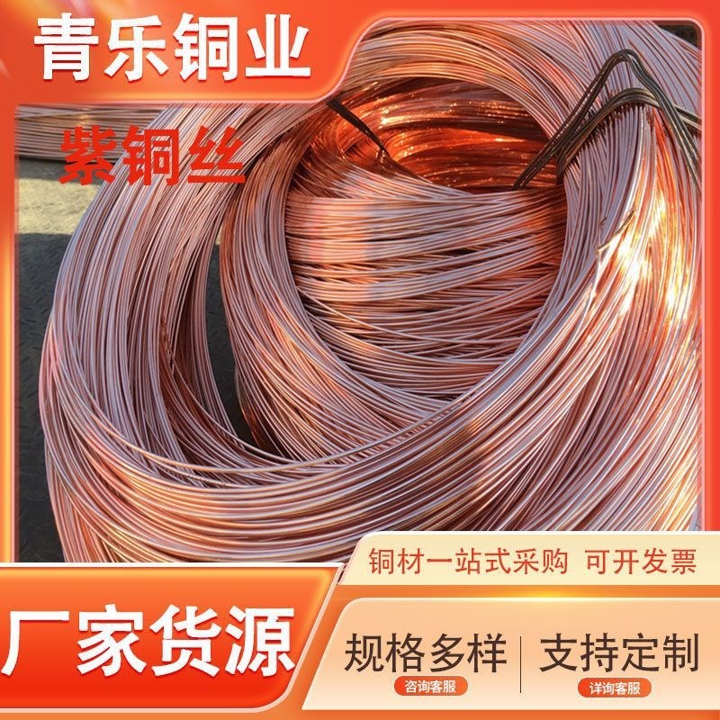 T2紫铜丝现货c10200无氧铜丝 T1导E电紫铜线裸铜线C1100软态红铜