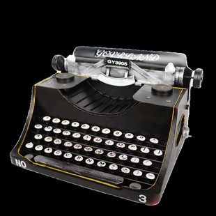 仿真复古怀旧打字机模型铁艺u7080年代老物件家居橱窗书店装饰摆