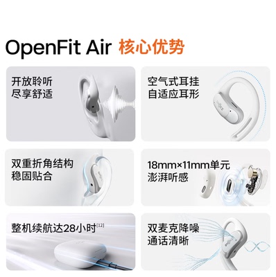 SHOKZ/韶音 T511 OpenFit Air开放式蓝牙耳机 T511 冰川白
