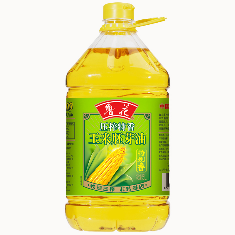 鲁花物理压榨玉米油胚芽油5L*1 食用油900ml家用1.6L植物油礼品 粮油调味/速食/干货/烘焙 玉米油 原图主图