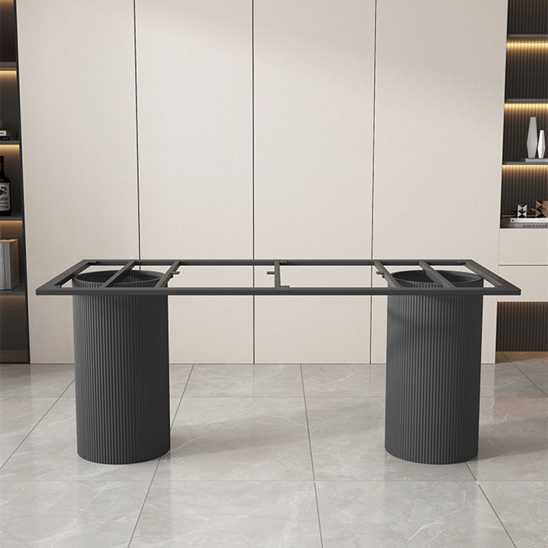 定作铁艺岩板桌腿支架圆柱半圆椭圆形餐桌茶桌办公会议桌底座支撑