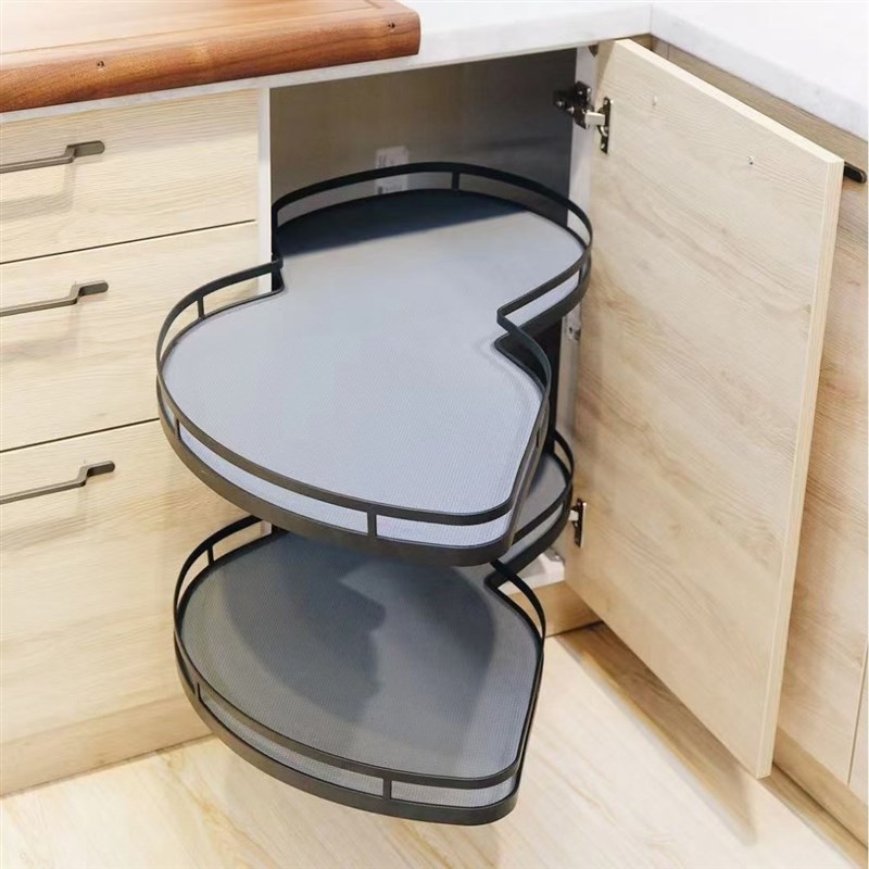 可旋出180度橱柜拐角缓冲飞碟转盘 防滑垫 橱柜转角利用全转出