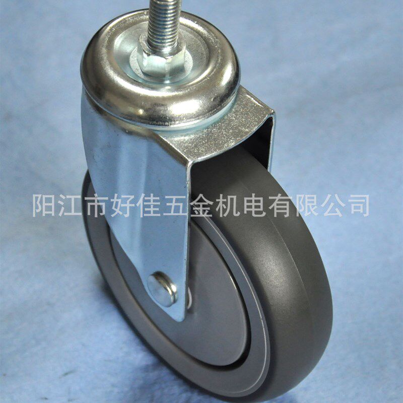 厂家直供125X32mm中型静音TPR丝杆万向家具脚轮