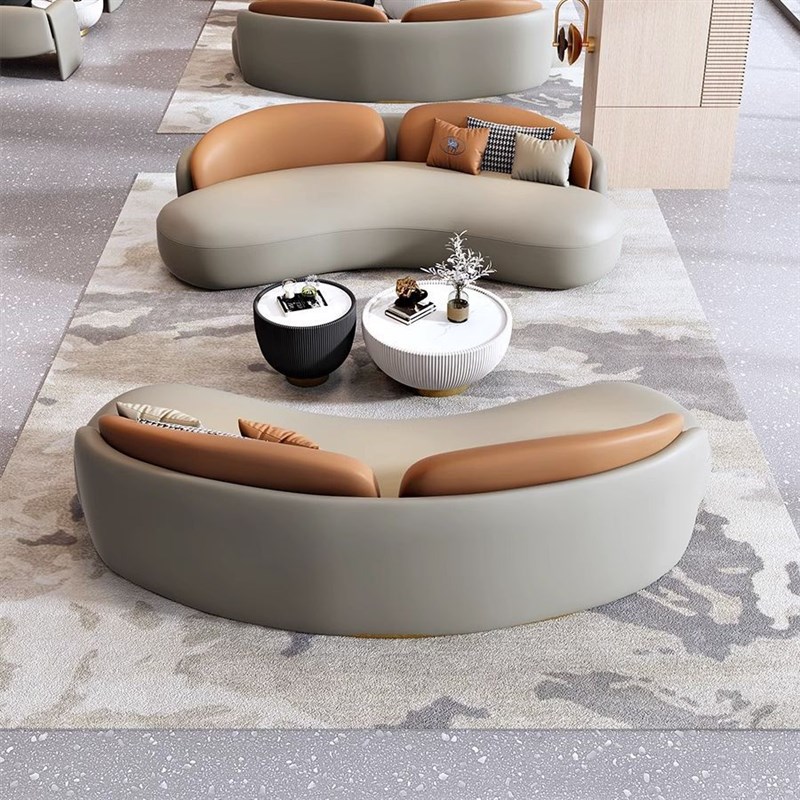 办公室休息区轻奢休闲接待沙发茶几美容院售楼部洽谈会客桌椅组合