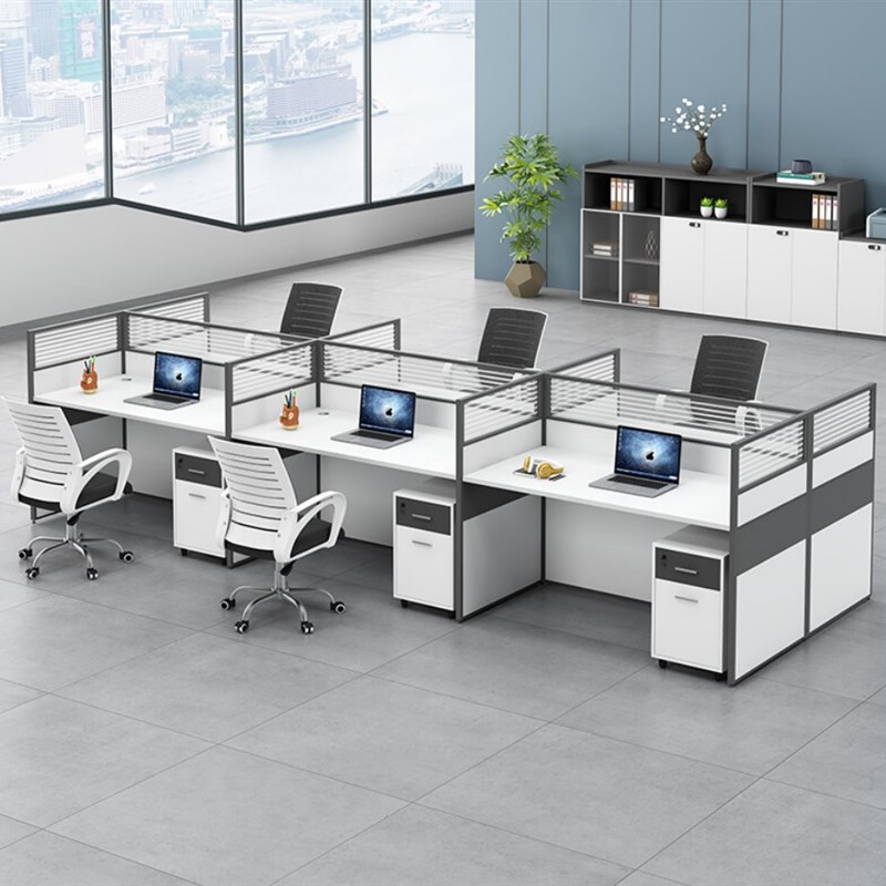 职员办公桌1人位简约现代办公桌椅组合屏风隔断2/4/6人位办公桌子