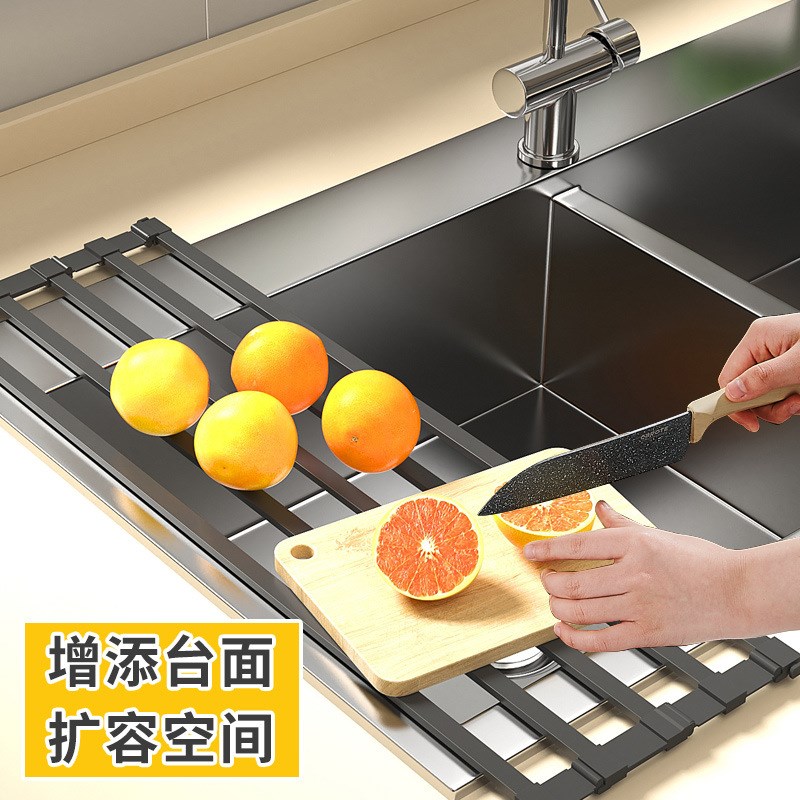 沥水架水槽碗架可折叠洗碗池放碗筷碗碟收纳架子厨房置物架沥水篮