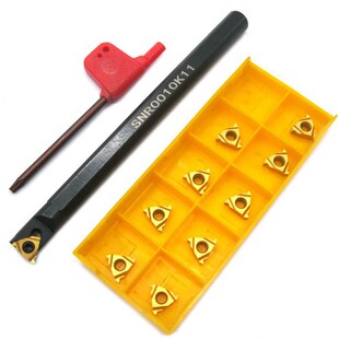 1件车床螺纹镗杆工具SNR0010K11 + 10 件11IR AG60 刀片