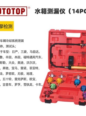水箱测漏仪(14PCS)试漏测漏查漏接头工具引擎检测工具