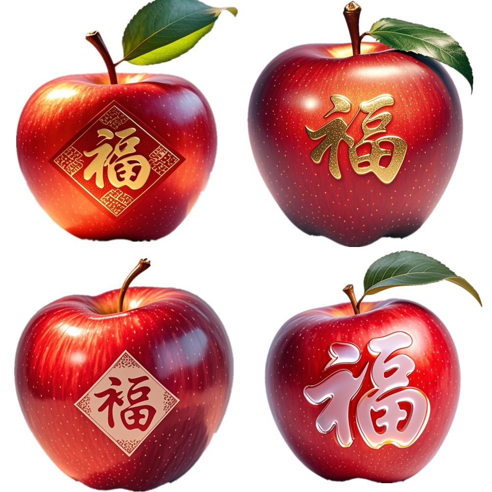 平安福气苹果贴纸新款厨房贴画自粘遮丑裂缝瓷砖墙贴水果图案贴花