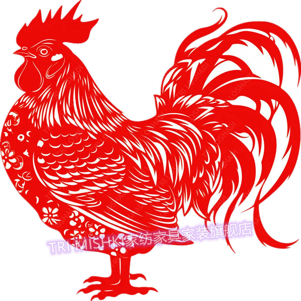 新年鸿运当头公鸡自粘贴画金鸡独立窗花客厅墙贴家用门窗装饰贴画