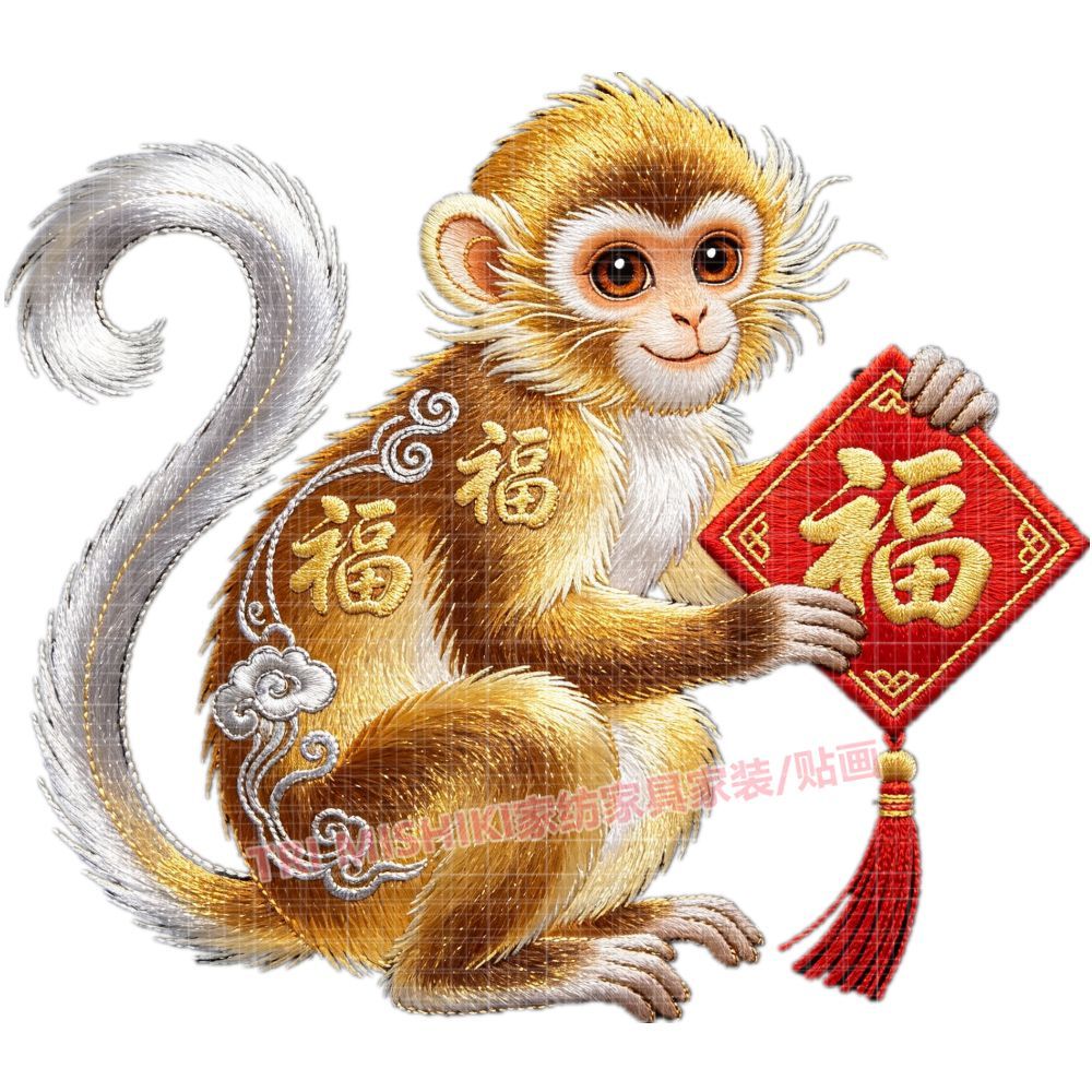 金猴赐福贴纸吉祥如意猴子自粘