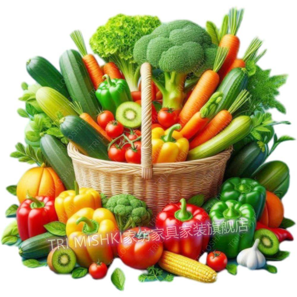 蔬菜篮子贴纸厨房贴画家用遮丑自粘贴画自贴门窗装饰水果图案贴花