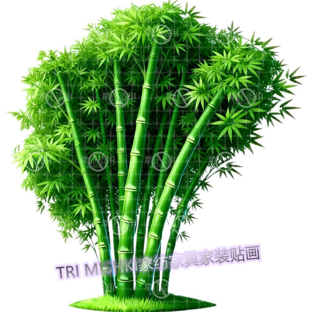 竹报平安贴纸画玄关卧室自粘墙贴新款养眼竹叶遮丑衣柜门窗贴画