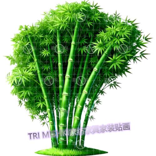 竹报平安贴纸画玄关卧室自粘墙贴新款养眼竹叶遮丑衣柜门窗贴画